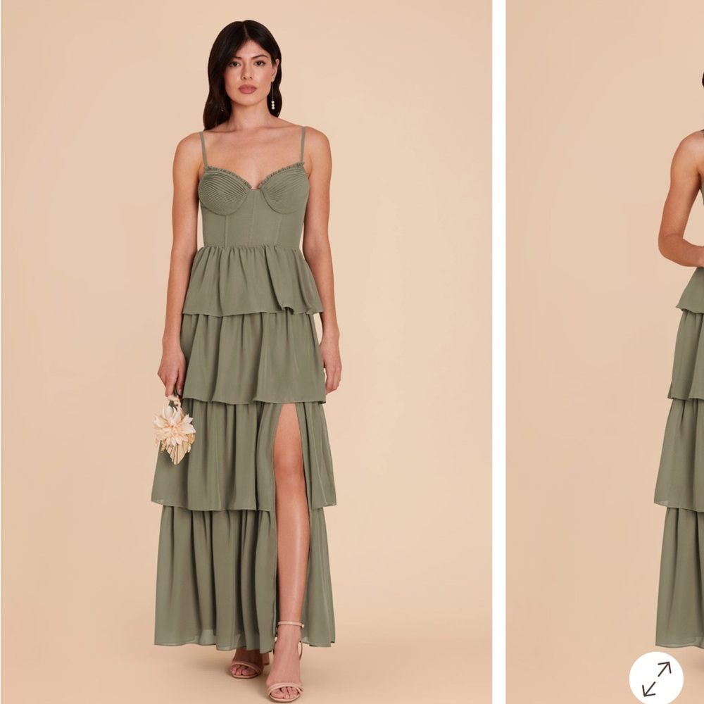 Elegant Green Tiered Maxi Dress